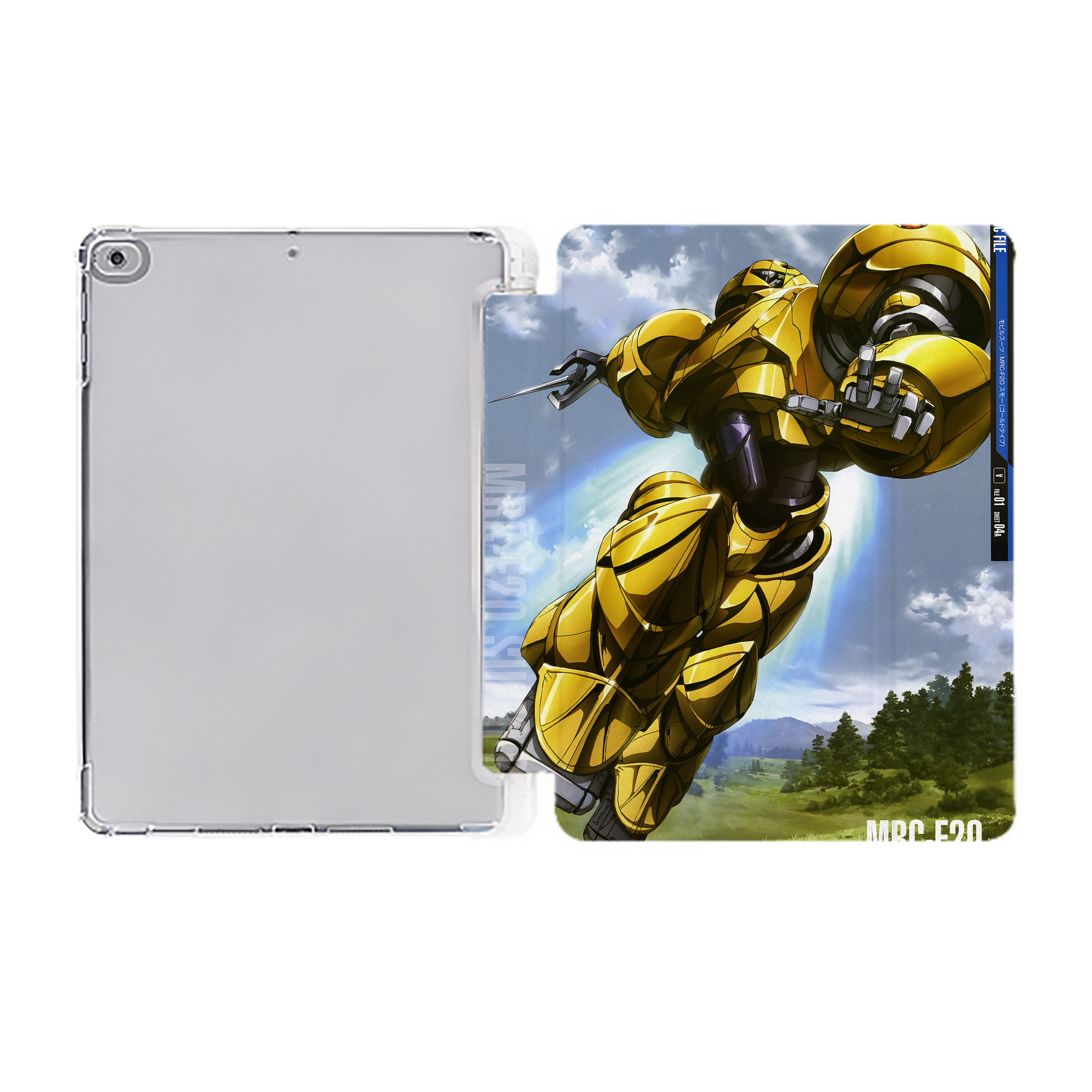 （画像用） 機動戦士ガンダム Mobile Suit Gundam IPad ケース ペン収納付き 三つ折りスタンド PUレザー×シリコン 対応機種9.5/10.5/10.9インチ